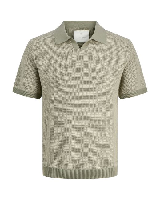 Jack & Jones Rundhalspullover JPRCCEASTON KNIT SPLIT NECK SS SN in Green für Herren