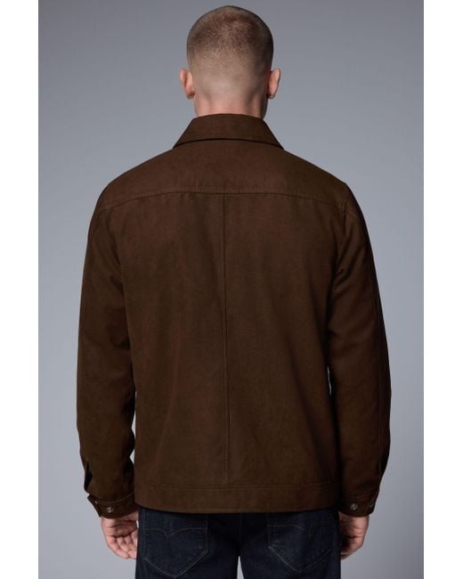 Next Hemdjacke mit Reißverschluss aus Velourskunstleder (1-St) in Brown für Herren