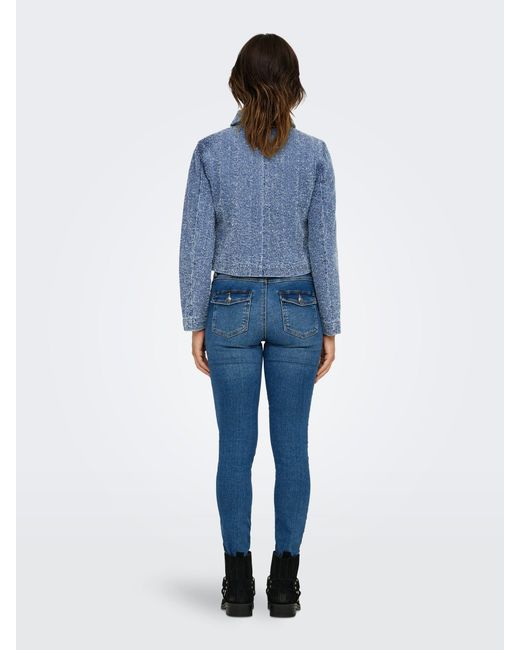 Jacqueline De Yong Blue Jeansjacke Stylische Denim mit Knopfleiste und Struktur JDYLADY LS SHACKET DNM