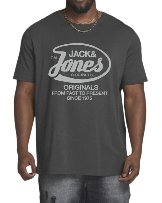Jack & Jones Print- (Spar-Set, 3er-Pack) Big Size Shirt, Übergröße aus Baumwolle in Gray für Herren