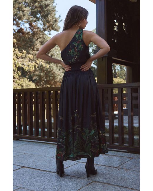 Next Black One-Shoulder-Kleid Kew Collection einschulteriges Satinkleid (1-tlg)
