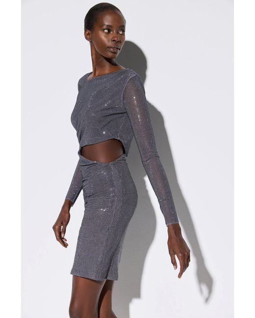 No Matter What Gray Minikleid Glitzerndes Kleid