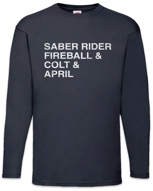 Urban Backwoods Langarmshirt Saber Names Langarm T-Shirt Sabre TV Cartoon Rider Starsheriffs Star in Blue für Herren