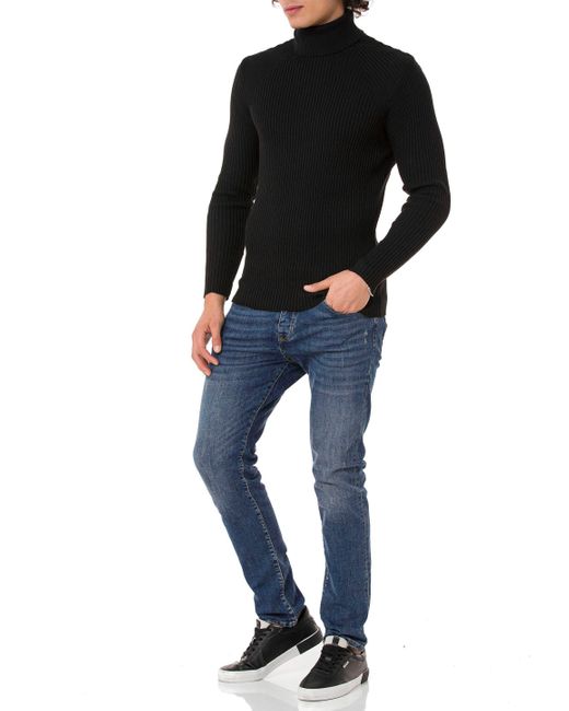 Redbridge Strickpullover im zeitlosen Design Basic in Black für Herren