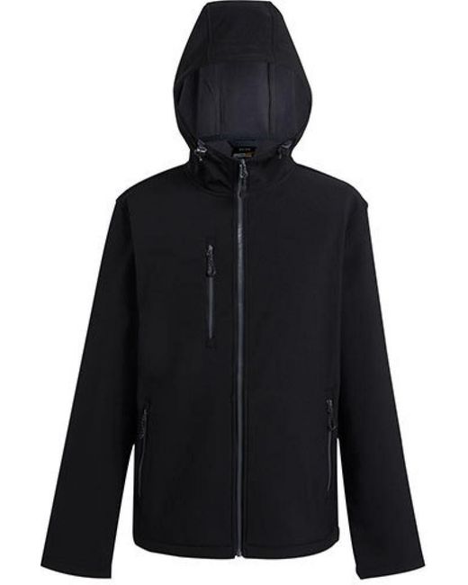 Regatta Outdoorjacke Navigate 2-Layer Hooded Softshell Jacket in Black für Herren