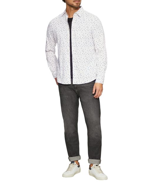 S.oliver Langarmhemd mit All-Over Muster in White für Herren