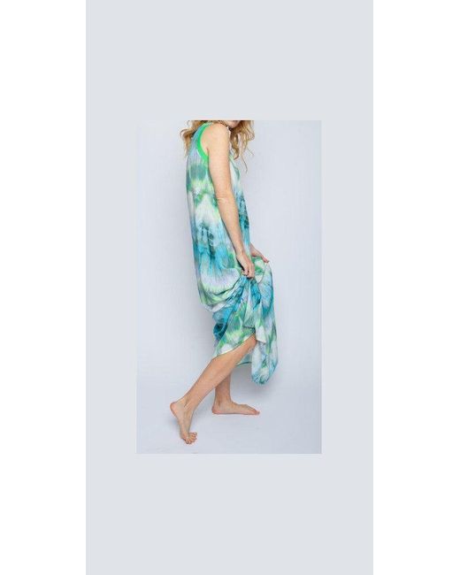 Emily Van Den Bergh Blue Blusenkleid Kleid batik aqua