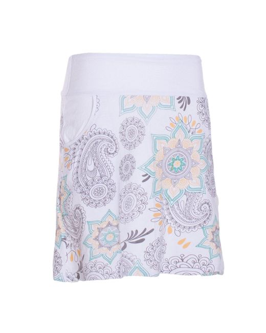 Vishes Blue Minirock Mini-Rock Baumwolle Blumen-Muster Drawstring-Bund