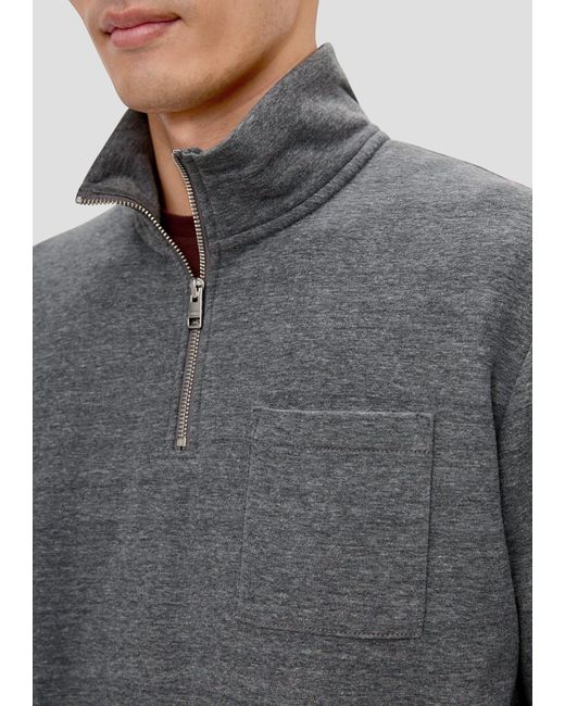 S.oliver Sweatshirt mit Brusttasche Logo in Gray für Herren