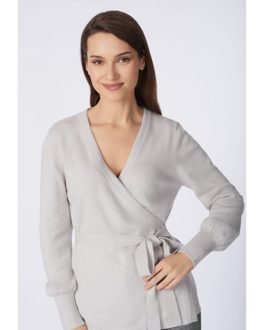 MARC & ANDRÉ White Cardigan Sparkling Mind mit langen Puff-Ärmeln