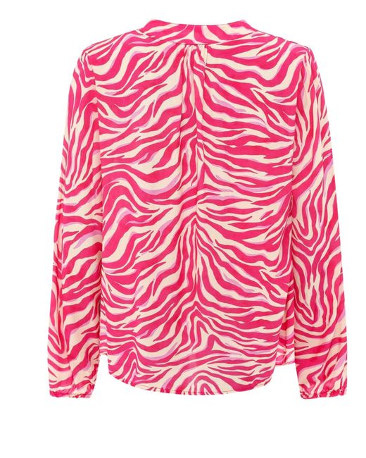 Zwillingsherz Pink Langarmbluse Bluse Zebra Muster allover Print