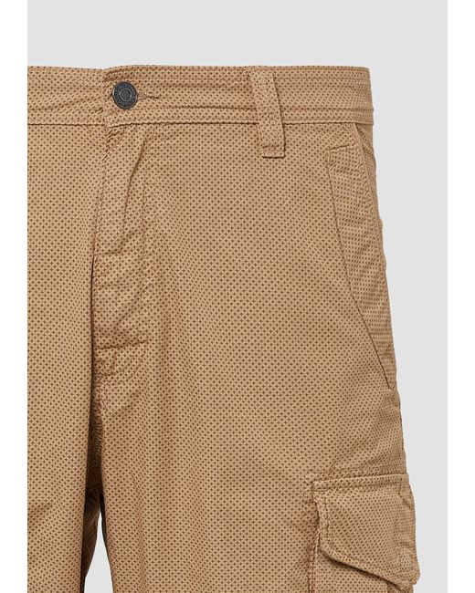 S.oliver Bermudas File: Gemusterte Cargo-Bermuda aus Baumwollmix im Relaxed Fit in Brown für Herren