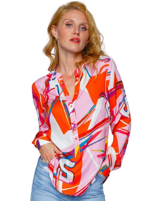Emily Van Den Bergh Red Schlupfbluse bluse 8104