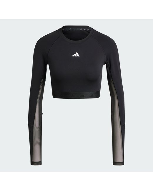 Adidas Originals Black Hyperglam Crop Long-sleeve