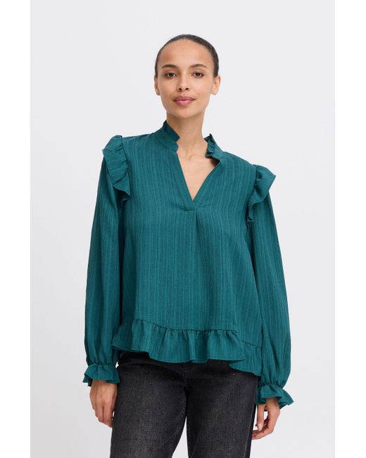 B.Young Green Tunika BYJULIANA stylische Langarmbluse