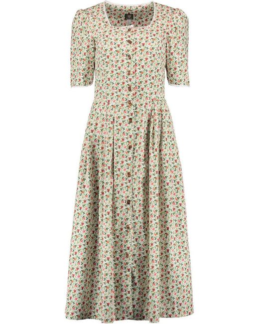 OS-Trachten Natural Trachtenkleid Janivi lang geschnitten, Puffärmel und Wiener-Nähte