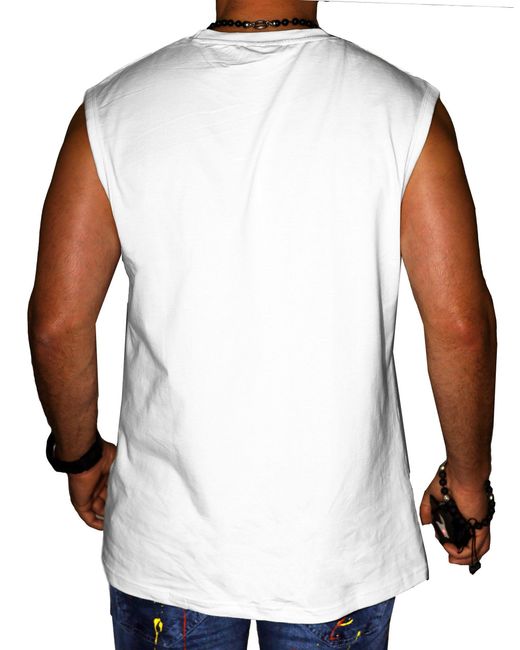 Rmk Tanktop Muskelshirt Gym Ärmellos Shirt mit Teddybär Druck aus Baumwolle in White für Herren