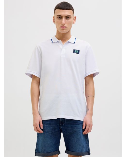Jack & Jones Poloshirt JJHUDSON POLO SS in White für Herren