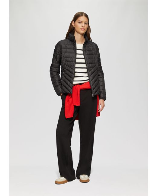 S.oliver Gray Funktionsjacke Leichte Steppjacke mit Stehkragen