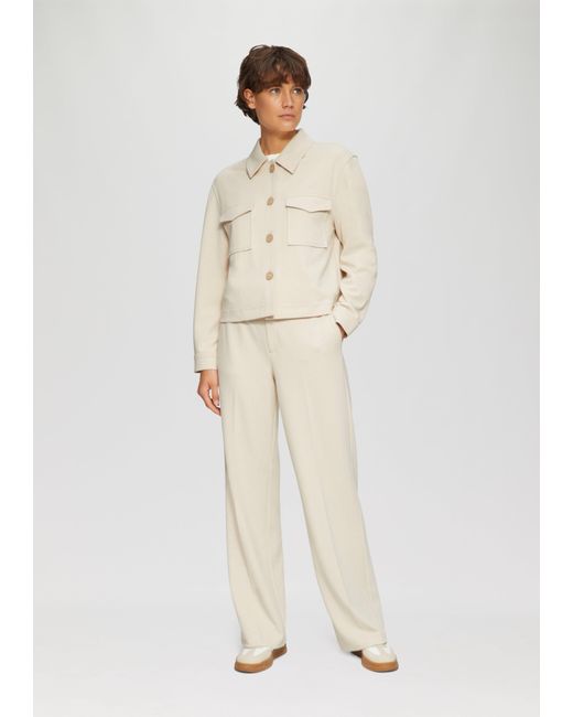 S.oliver Natural Stoffhose Wide-Leg-Hose aus Struktur-Jersey