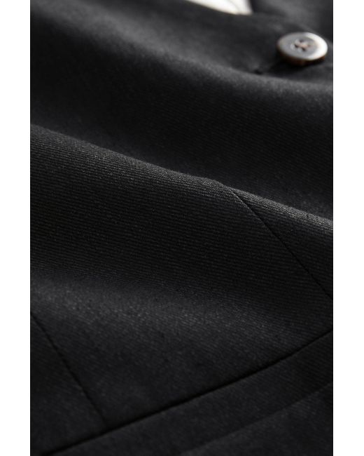 Next Black Anzugweste Weste mit durchgehender Knopfleiste und Leinen (1-tlg)