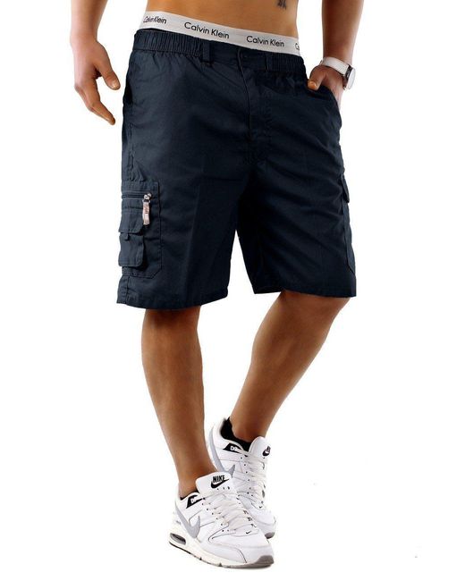 Max Men Cargoshorts Cargo kurze Capri Sommer Basic (1-tlg) in Blue für Herren