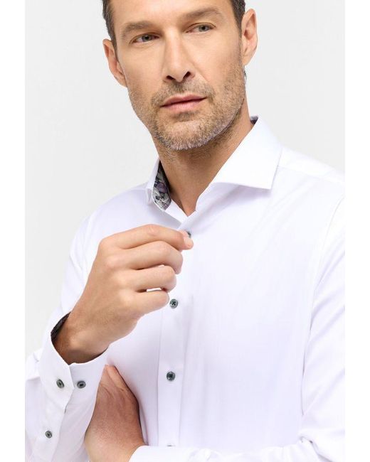 Eterna Langarmhemd in White für Herren