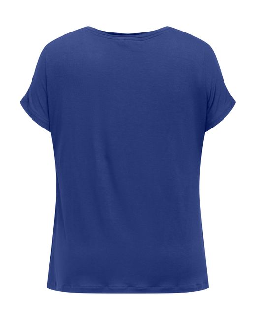 Only Carmakoma Blue Kurzarmshirt CARVIGGA /S O-NECK MIX TEE JRS BS