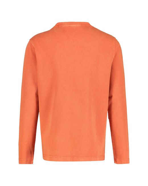 Lerros Langarmshirt in weicher Baumwollqualität in Orange für Herren