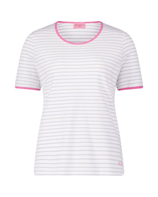 Betty Barclay White T-Shirt mit Rundhalsausschnitt (1-tlg) Color Blocking
