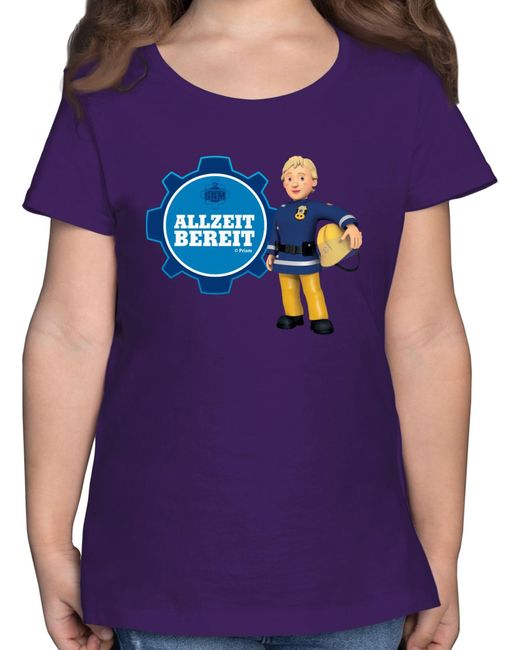 Shirtracer T-Shirt Feuerwehrfrau Penny in Purple für Herren