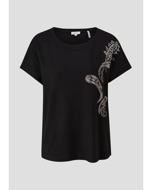 S.oliver Black Shirttop T-Shirt mit Pailletten