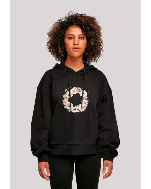 F4NT4STIC Black Sweatshirt Rosa Blumenkranz Premium Qualität