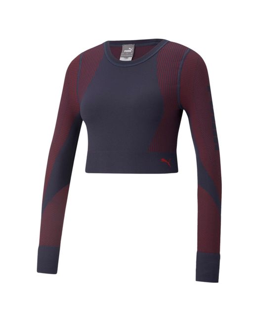 PUMA Purple Langarmshirt Train Seamless Fitted LS 521029