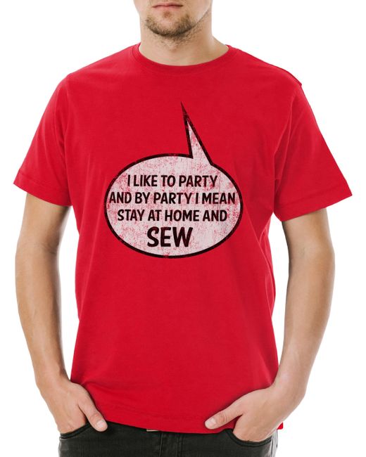 Urban Backwoods Print- I Like To Party T-Shirt Rot Größe S in Red für Herren