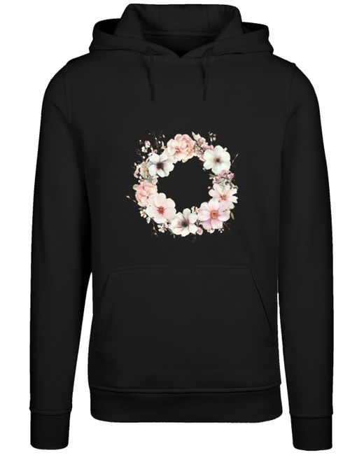 F4NT4STIC Black Kapuzenpullover Rosa Blumenkranz Premium Qualität