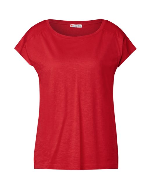 Street One Red Shirttop mit Raffung an der Schulter