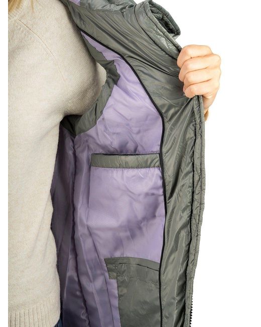DENIMFY Gray Outdoorjacke Steppweste DFCaro Regular Fit knielange Übergangsweste mit Kapuze