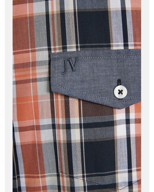 Jan Vanderstorm Kurzarmhemd PIETER +Fit Kollektion, Nordic-Motive in Gray für Herren