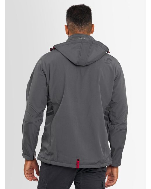 Arctic Seven Softshelljacke ASPierr sportliche Outdoor Funktionsjacke mit abnehmbarer Kapuze in Gray für Herren
