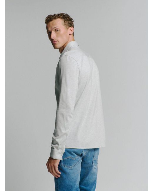 No Excess Langarmhemd Jerseyhemd in Gray für Herren