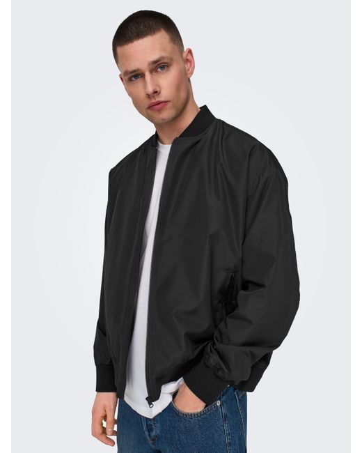 Only & Sons Bomberjacke ONSGAVIN BOMBER JACKET OTW CS in Black für Herren