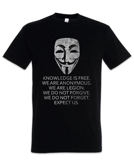 Urban Backwoods Print-Shirt Knowledge Is Free T-Shirt Fun Nerd Geek Sci-Fi Dystopie Utopie in Black für Herren