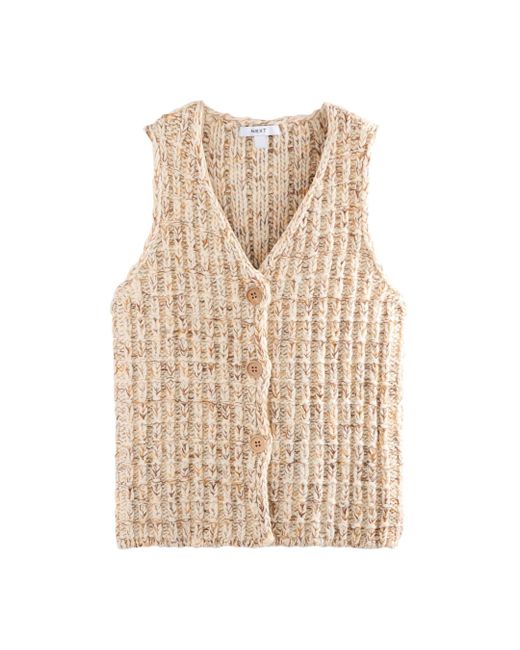 Next Natural Anzugweste Gestrickte Weste mit Knöpfen und Wolle (1-tlg)