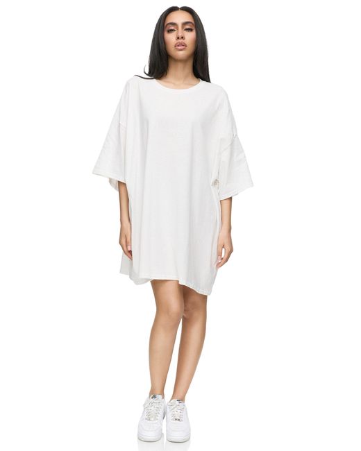 Worldclassca White Oversized ANIMAL -Shirt Sommer Oberteil PRINT - LIFE ISN ́T PERFECT BUT YOUR OUTFIT CAN BE - VINTAGE
