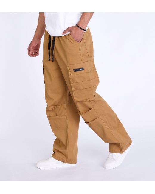 DENIM HOUSE Jeans Baggy Cargo Hose Sommer Loose Fit Pant in Brown für Herren