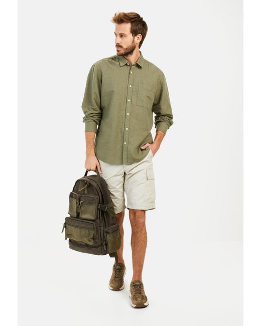 Camel Active Langarmhemd mit Soft-Wash-Veredelung Kentkragen in Green für Herren