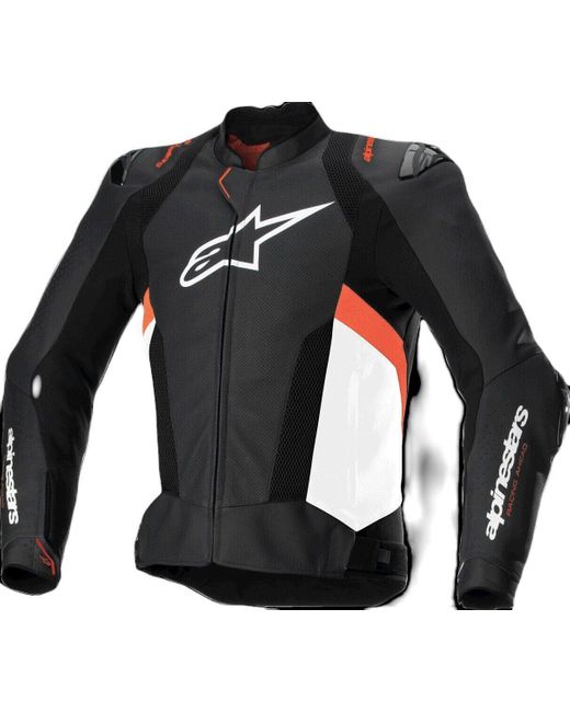Alpinestars Motorradjacke Missile V3 Airflow perforierte Motorrad Lederjacke Perforiert in Black für Herren