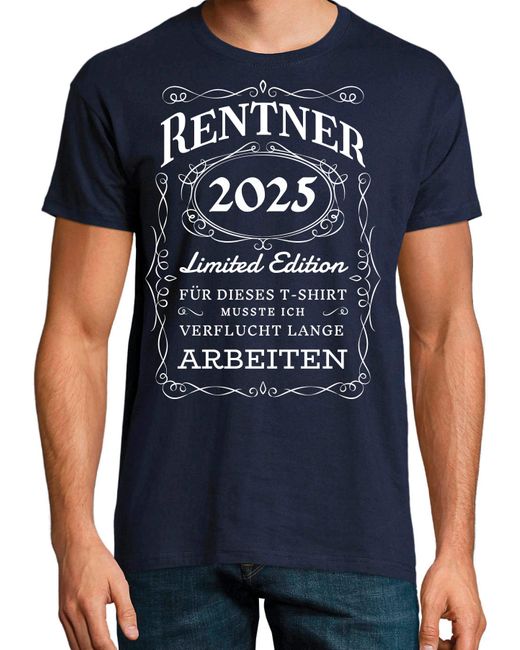 Youth Designz Blue T-shirt Rentner 2025 cooler Aufdruck Geschenk Statement mit lustigen Print für Männer