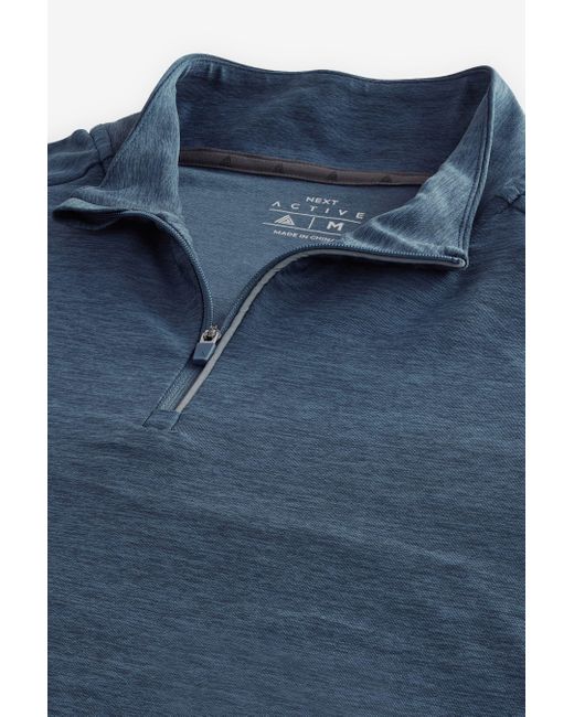 Next Sweater Active Langärmeliges Oberteil mit RV-Kragen (1-tlg) in Blue für Herren